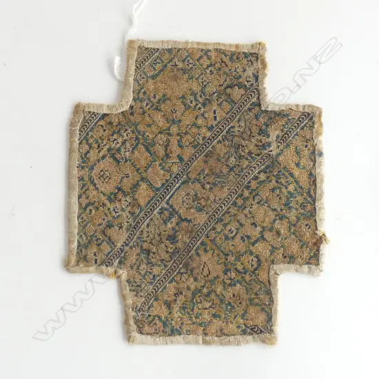 An antique Persian embroidered trouser panel. (Naqsha 'Gilets persans' cruciform needlework panel)…